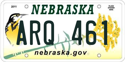 NE license plate ARQ461