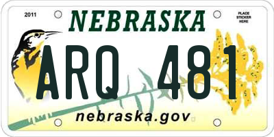 NE license plate ARQ481