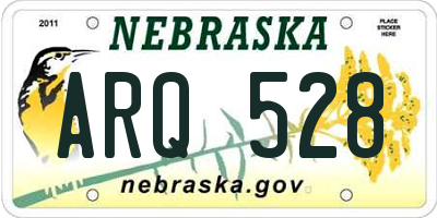 NE license plate ARQ528