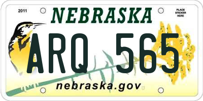 NE license plate ARQ565