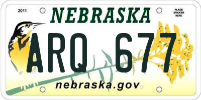NE license plate ARQ677