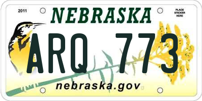 NE license plate ARQ773