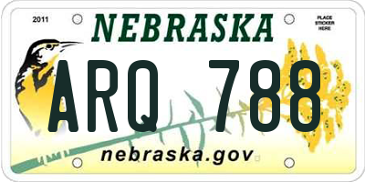 NE license plate ARQ788