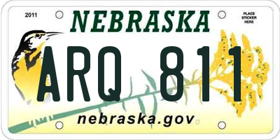 NE license plate ARQ811