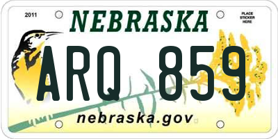 NE license plate ARQ859