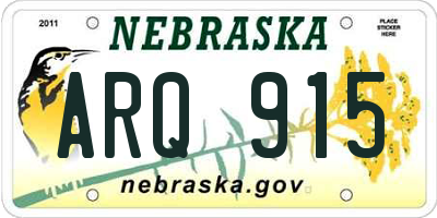 NE license plate ARQ915