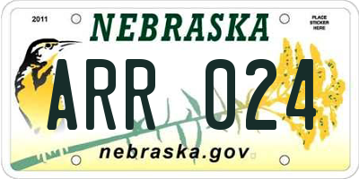 NE license plate ARR024
