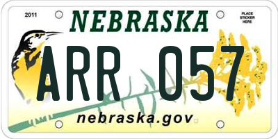 NE license plate ARR057