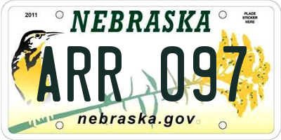 NE license plate ARR097