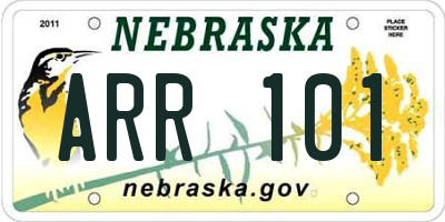 NE license plate ARR101