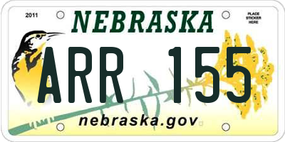 NE license plate ARR155