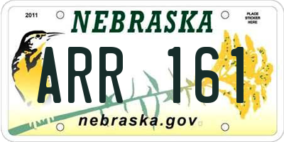 NE license plate ARR161