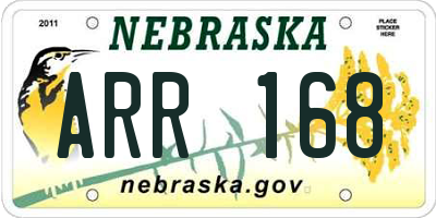 NE license plate ARR168