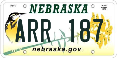 NE license plate ARR187