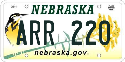 NE license plate ARR220