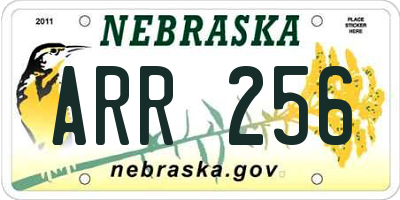 NE license plate ARR256