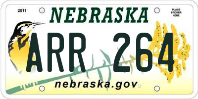 NE license plate ARR264