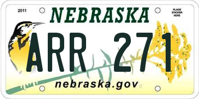 NE license plate ARR271