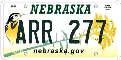NE license plate ARR277