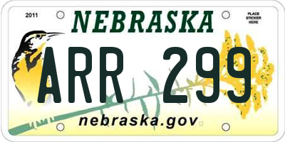 NE license plate ARR299