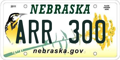 NE license plate ARR300