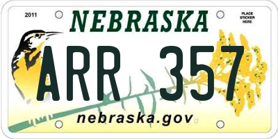 NE license plate ARR357