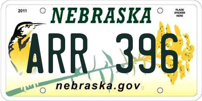 NE license plate ARR396