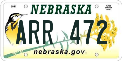 NE license plate ARR472