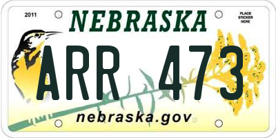 NE license plate ARR473