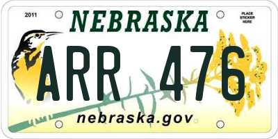 NE license plate ARR476