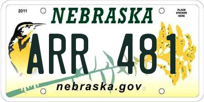 NE license plate ARR481