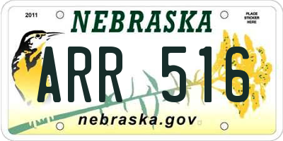 NE license plate ARR516