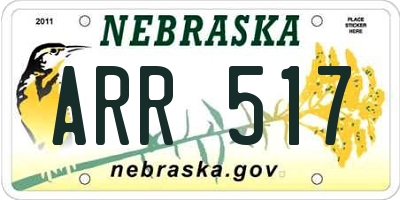 NE license plate ARR517