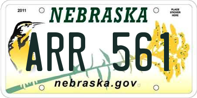 NE license plate ARR561
