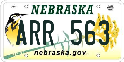 NE license plate ARR563