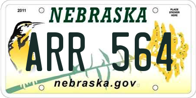 NE license plate ARR564