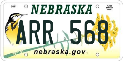 NE license plate ARR568
