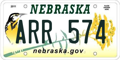 NE license plate ARR574