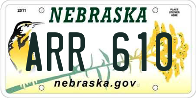NE license plate ARR610