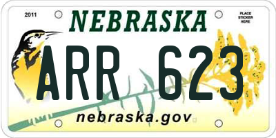 NE license plate ARR623