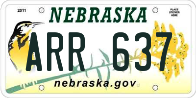 NE license plate ARR637
