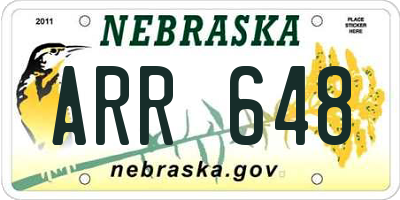 NE license plate ARR648