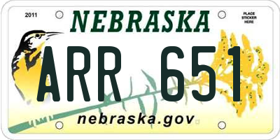 NE license plate ARR651