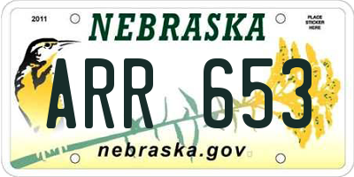 NE license plate ARR653