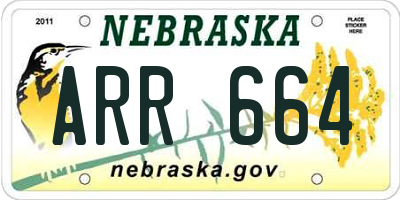 NE license plate ARR664