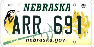 NE license plate ARR691