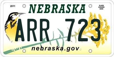 NE license plate ARR723