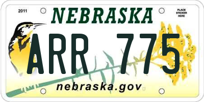 NE license plate ARR775