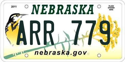 NE license plate ARR779