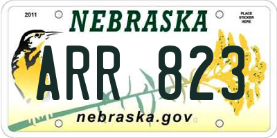 NE license plate ARR823